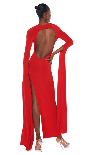 RIBBON SLEEVE WIDE SLIT GOWN #3 Thumbnail