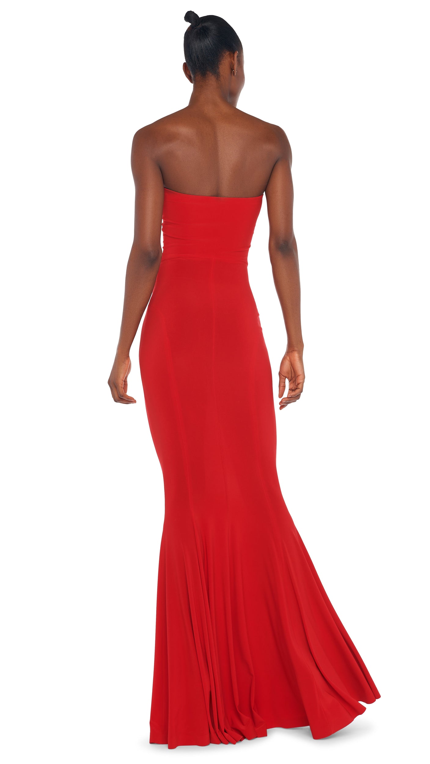 STRAPLESS FISHTAIL GOWN – Tiger Red – Norma Kamali