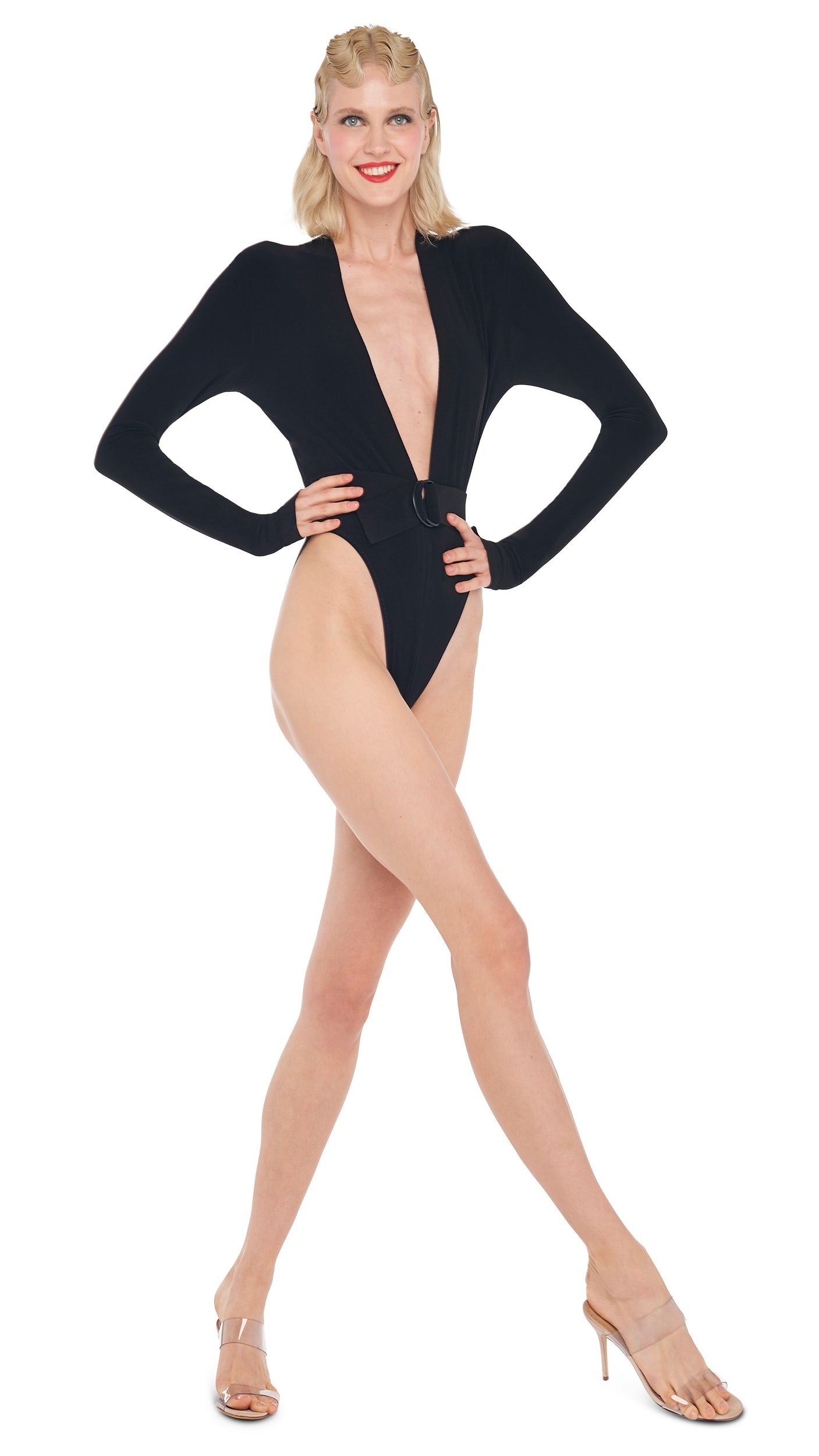KAL'ANWEI Long Sleeve Bodysuit Plus Size Body Mujer XL 3XL 5XL Lace Body  Transparent V-Neck Sexy Bodysuit Overalls for Women Black M : :  Fashion