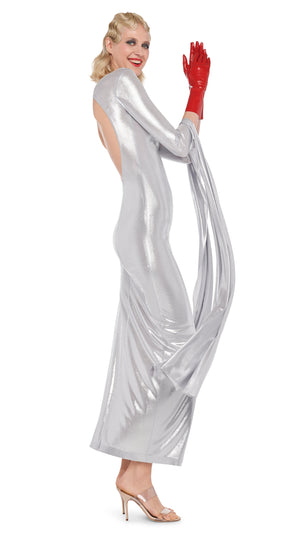 RIBBON SLEEVE WIDE SLIT GOWN #5 Thumbnail