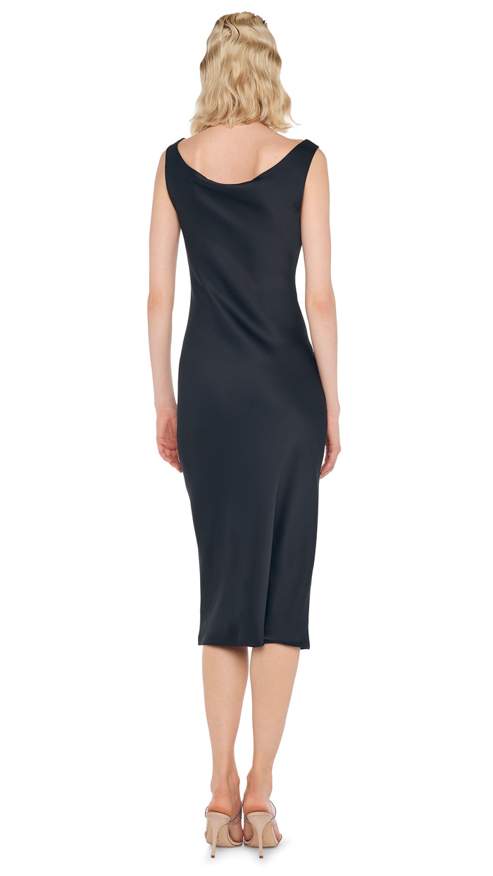 DEEP DRAPE NECK DRESS #3