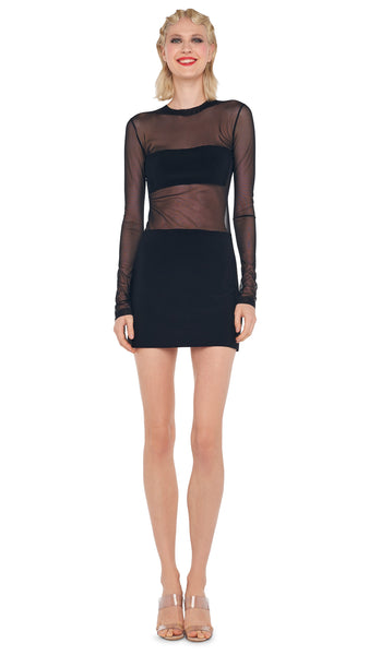 Black Ruched Mesh Bardot Bodycon Dress | PrettyLittleThing USA