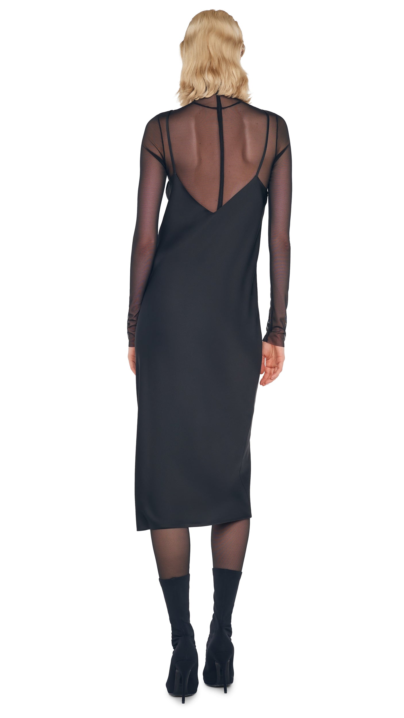 Norma Kamali // Black Mesh Ruched Tube Dress – VSP Consignment