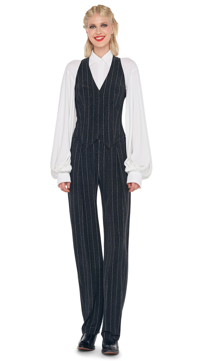 TAPERED PLEATED TROUSER #1