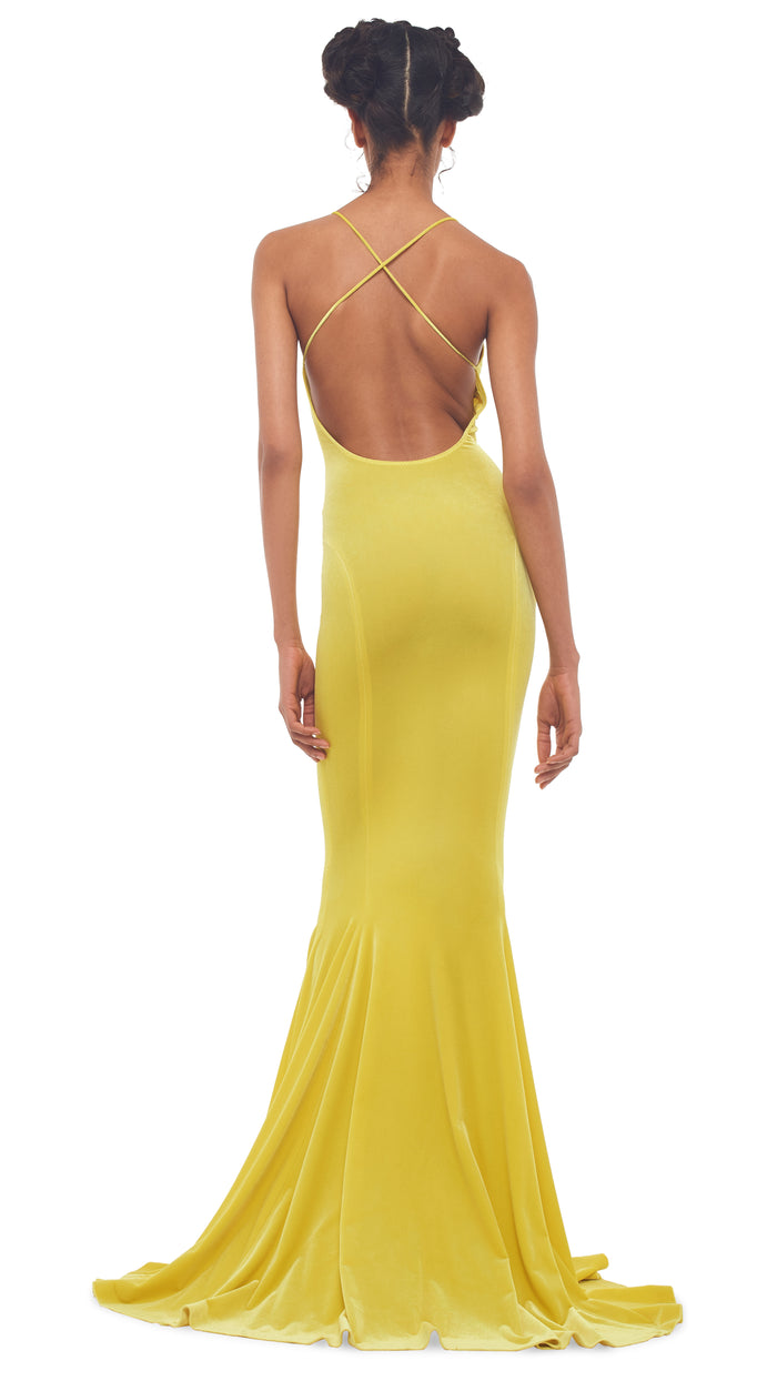 LOW BACK FISHTAIL GOWN #3