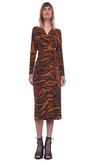 DOLMAN WRAP STRAIGHT DRESS #1 Thumbnail