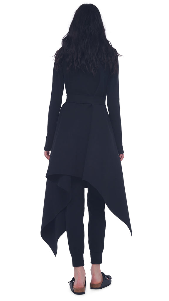 UNEVEN BLANKET COAT Black Norma Kamali
