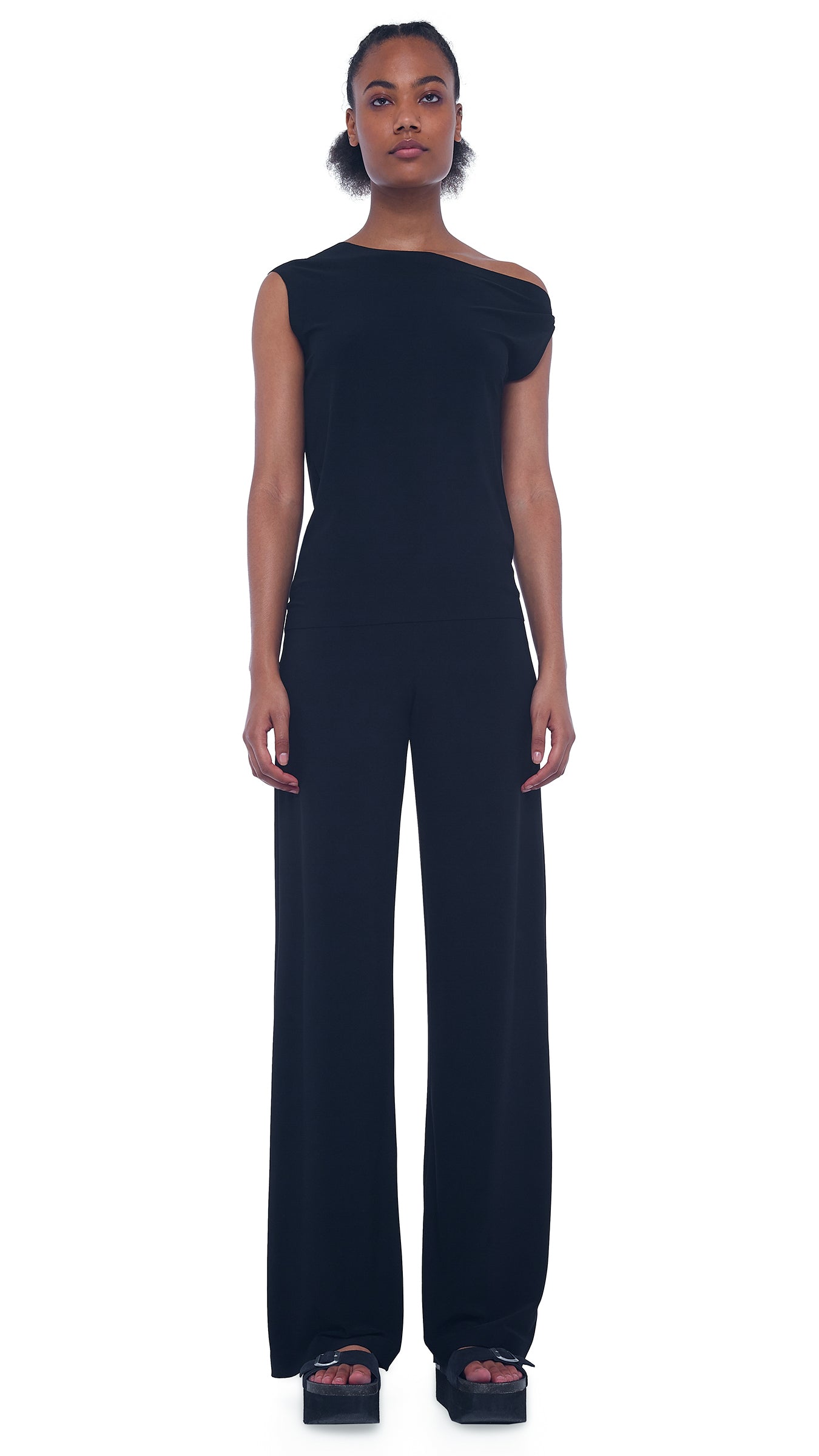 Buy Buynewtrend Lycra Full Length Front Slit Women Trouser Pant (28, Black)  at Amazon.in