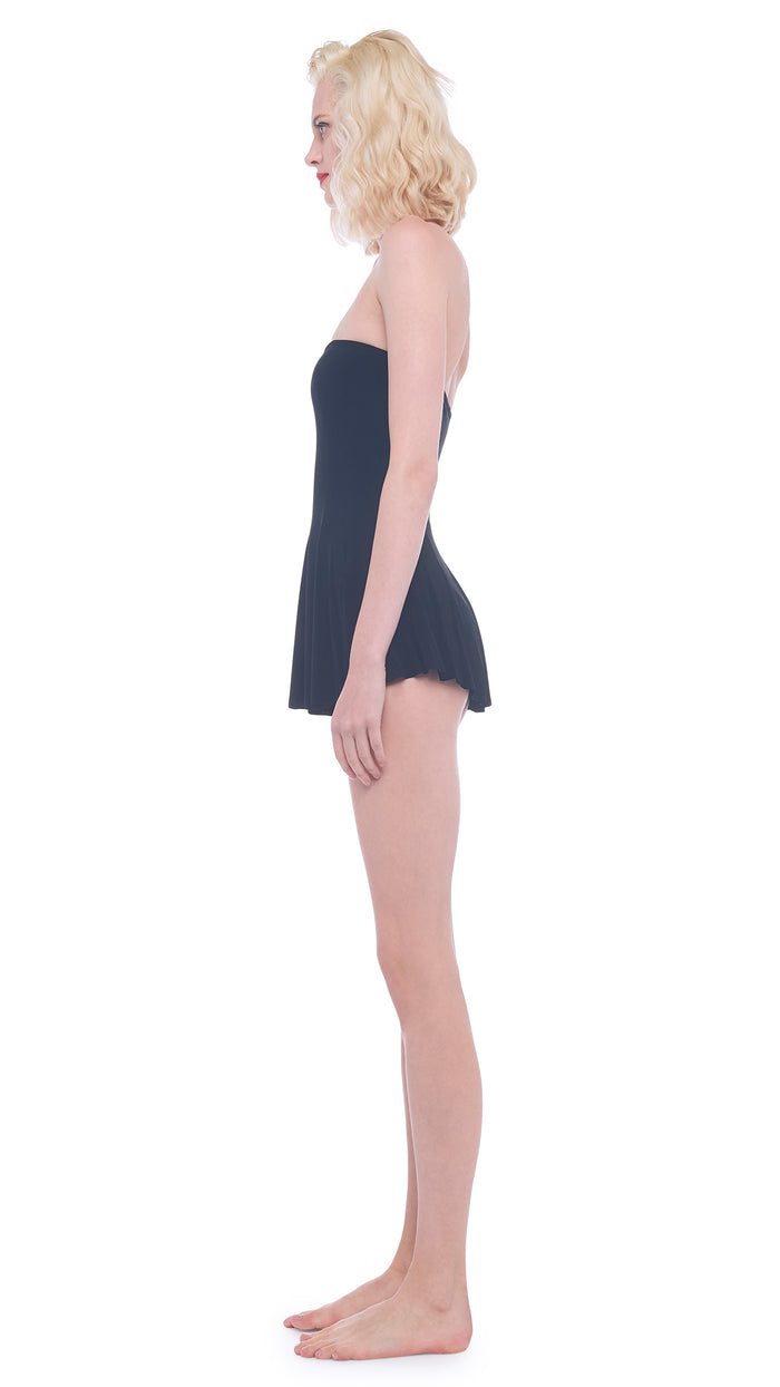 STRAPLESS FLARED SWIM DRESS #2