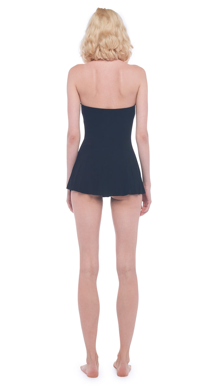 STRAPLESS FLARED SWIM DRESS #3