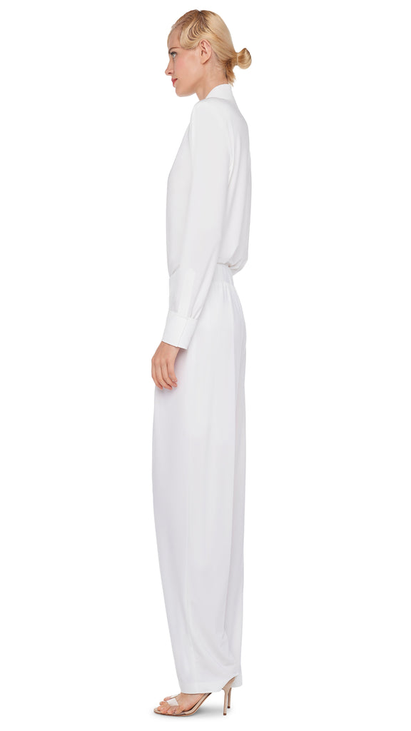 LOW RISE PLEATED TROUSER – Snow White – Norma Kamali