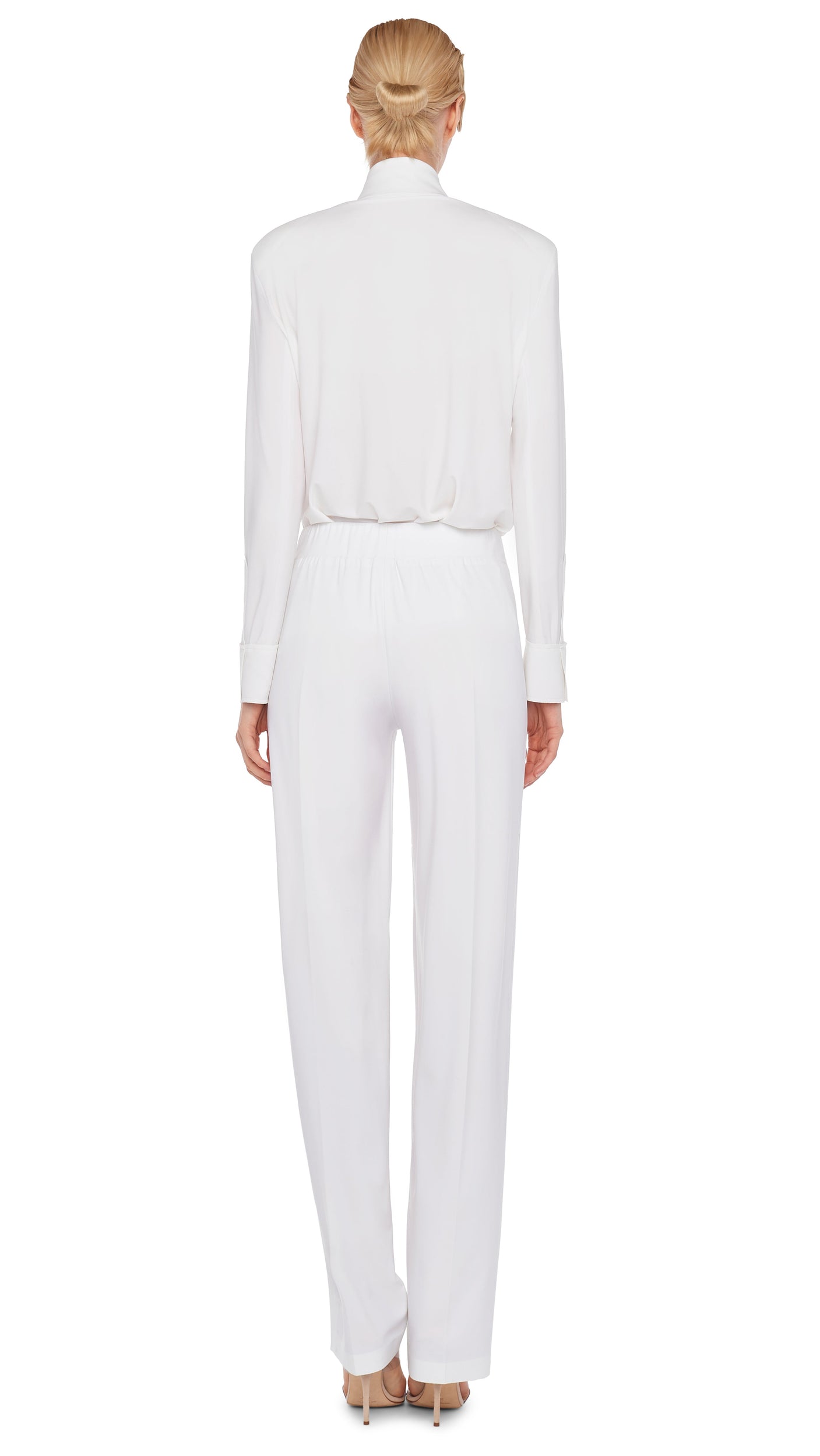 LOW RISE PLEATED TROUSER – Snow White – Norma Kamali
