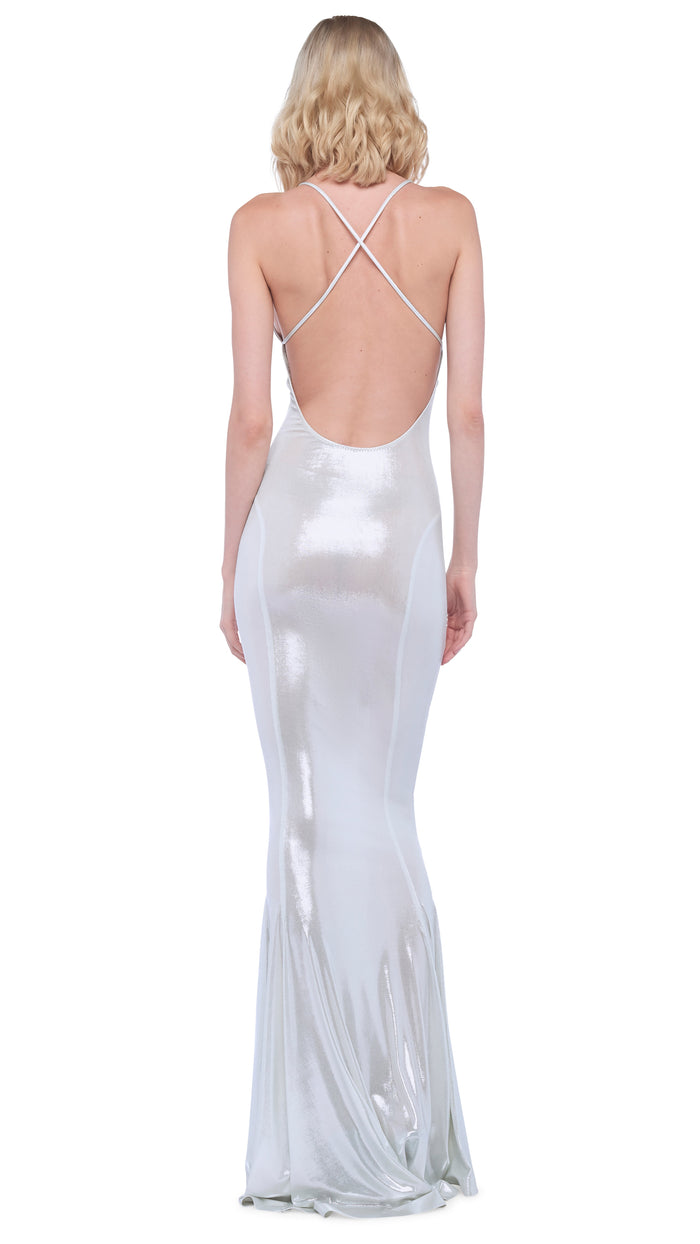 LOW BACK SLIP FISHTAIL GOWN #3