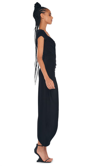 CAP SLEEVE SIDE DRAPE GOWN #4 Thumbnail