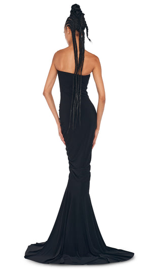 STRAPLESS SHIRRED FRONT FISHTAIL GOWN #3 Thumbnail