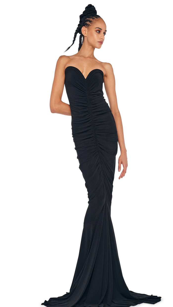 STRAPLESS SHIRRED FRONT FISHTAIL GOWN #6
