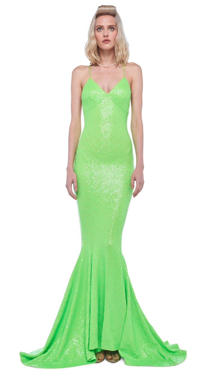 LOW BACK SLIP FISHTAIL GOWN #1