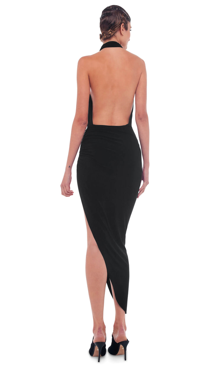 CROSS HALTER DRAPE GOWN #3