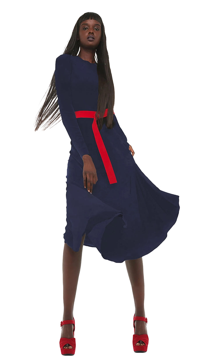 LONG SLEEVE FLARED DRESS #1