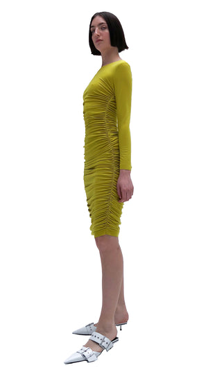 LONG SLEEVE SHIRRED DRESS #2 Thumbnail