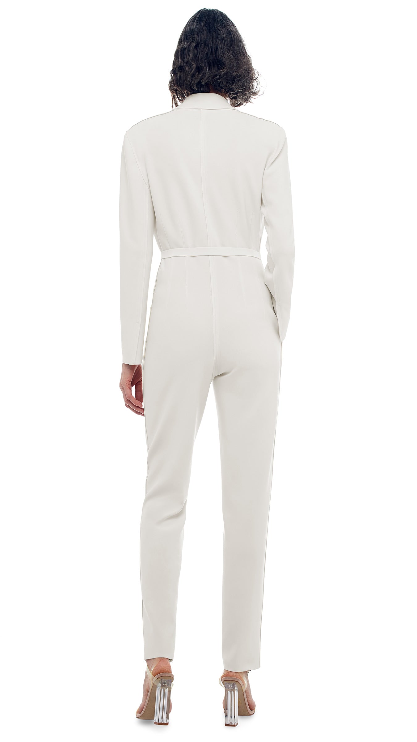 SINGLE BREASTED JUMPSUIT – Snow White – Norma Kamali