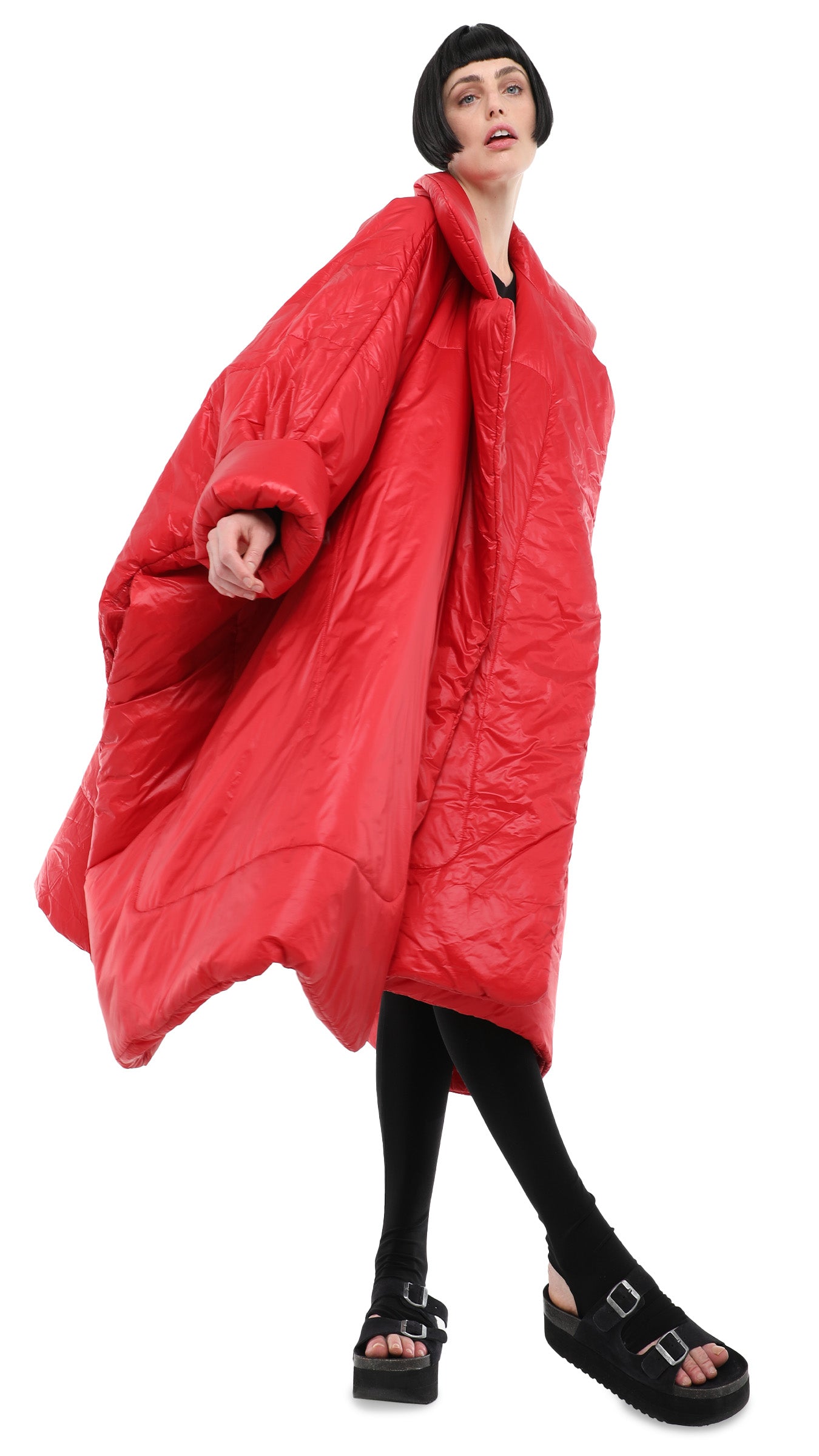 BLANKET SLEEPING BAG COAT – Red – Norma Kamali