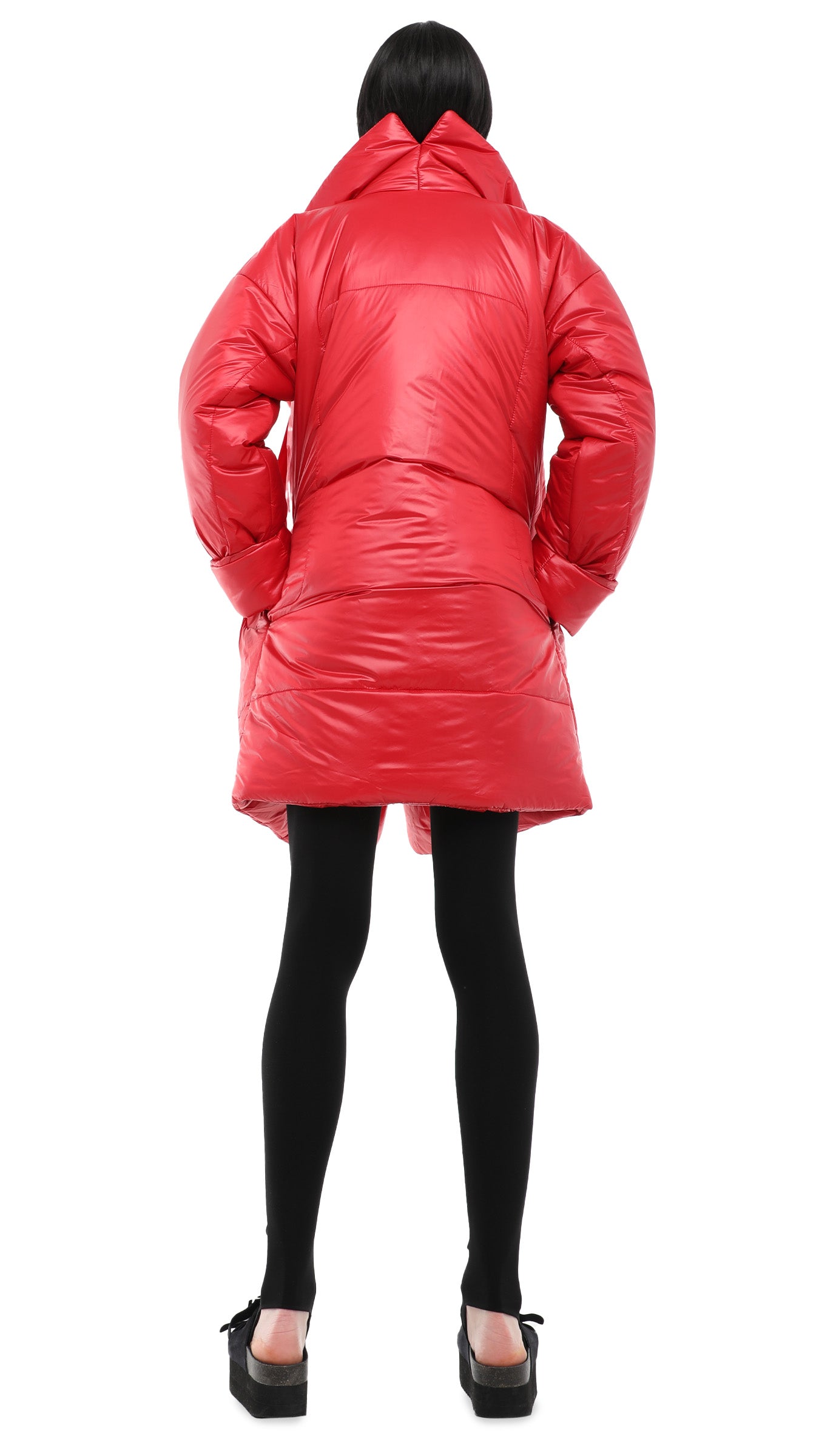 Norma Kamali Sleeping Bag Blanket Coat - Red / Size Xs/S