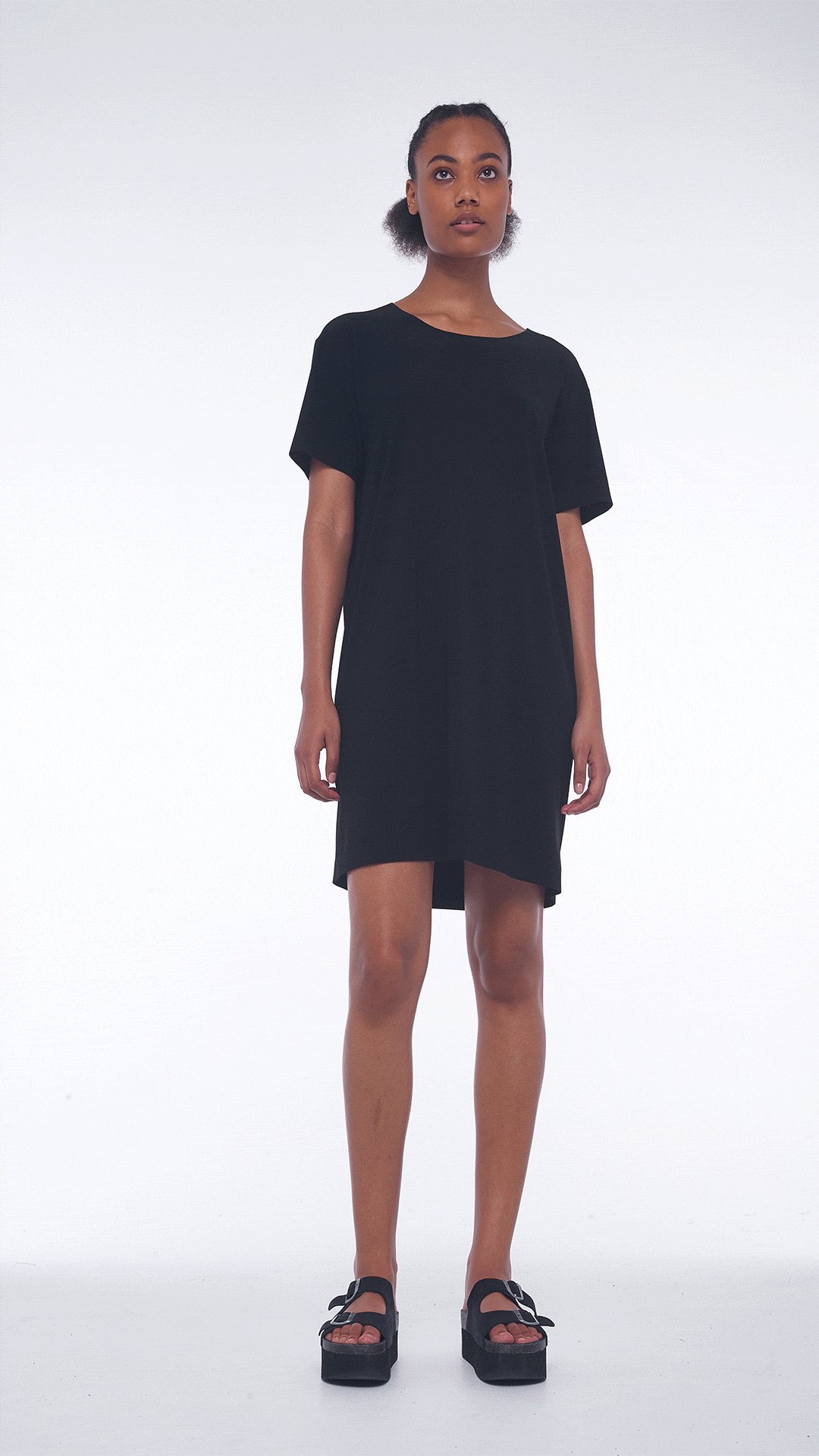 NORMA KAMALI - Short Sleeve Long Dress