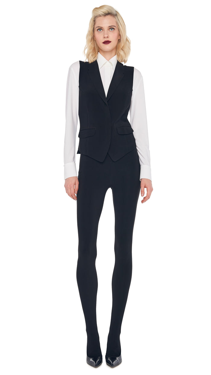 LEGGING W/ FOOTIE W/O WAISTBAND with VEST WITH LAPEL #1