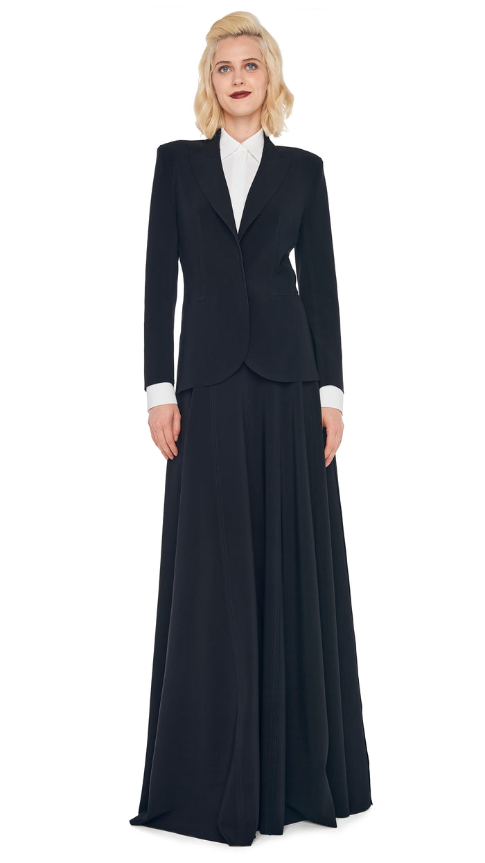 LONG GRACE SKIRT with CLASSIC SINGLE BREASTED JACKET #1