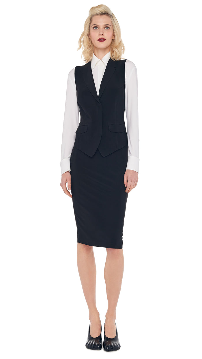 STRAIGHT SKIRT with VEST WITH LAPEL #1