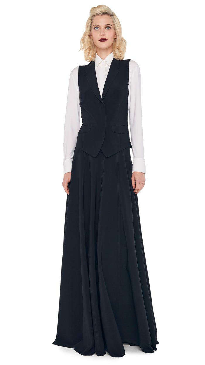 LONG GRACE SKIRT with VEST WITH LAPEL #1