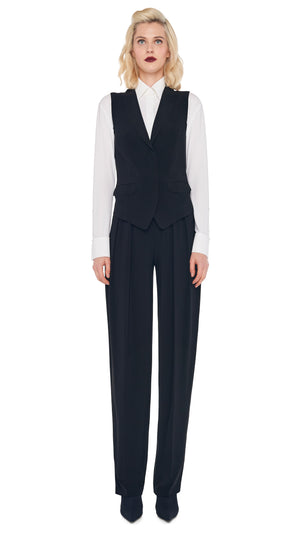 TAPERED PLEATED TROUSER with VEST WITH LAPEL #1 Thumbnail