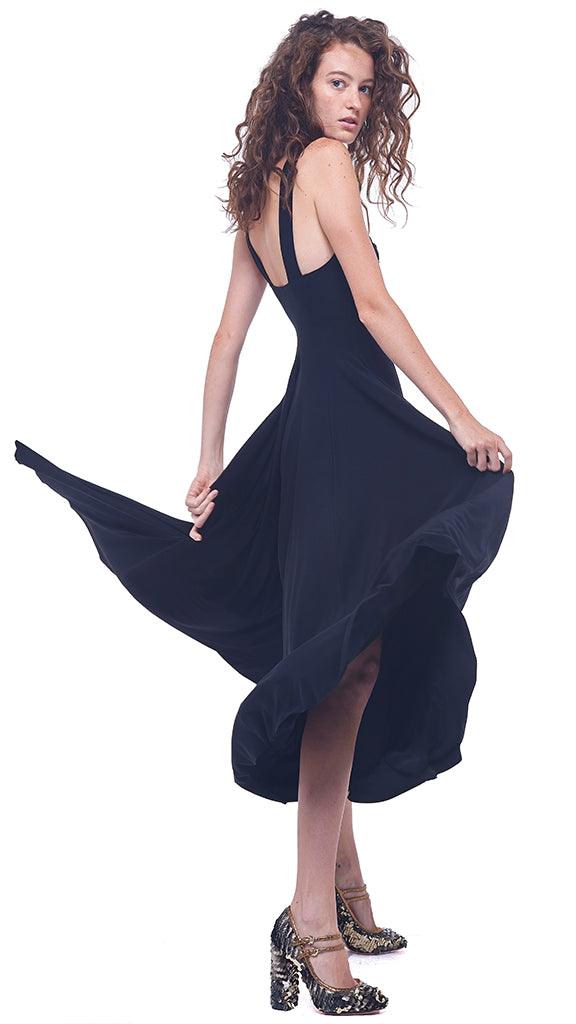 SLEEVELESS FLARED TWIST MIDCALF DRESS - 1 #4